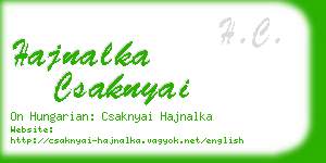 hajnalka csaknyai business card